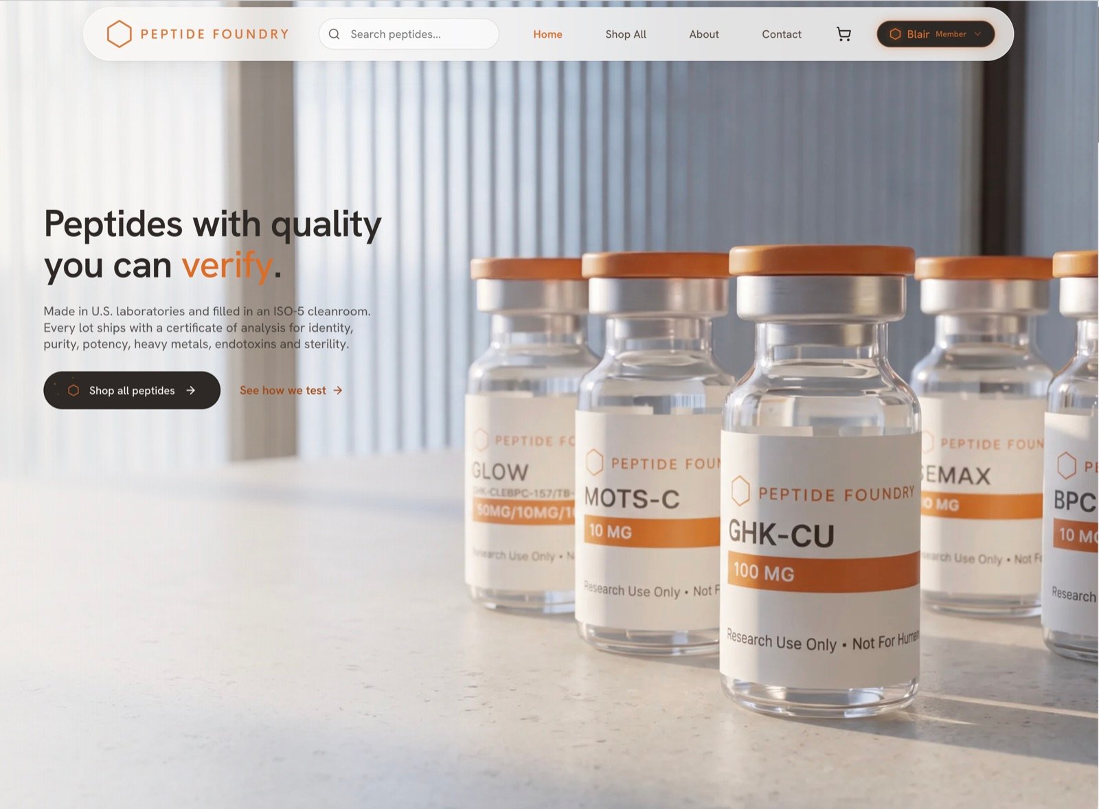 Peptide Foundry website